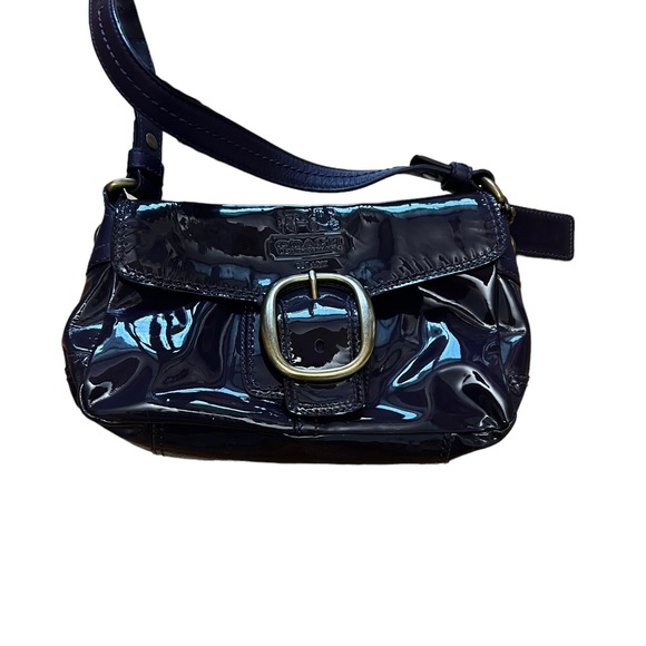 COACH Mini Purple Patent Leather Shoulder Bag - Picture 8 of 10
